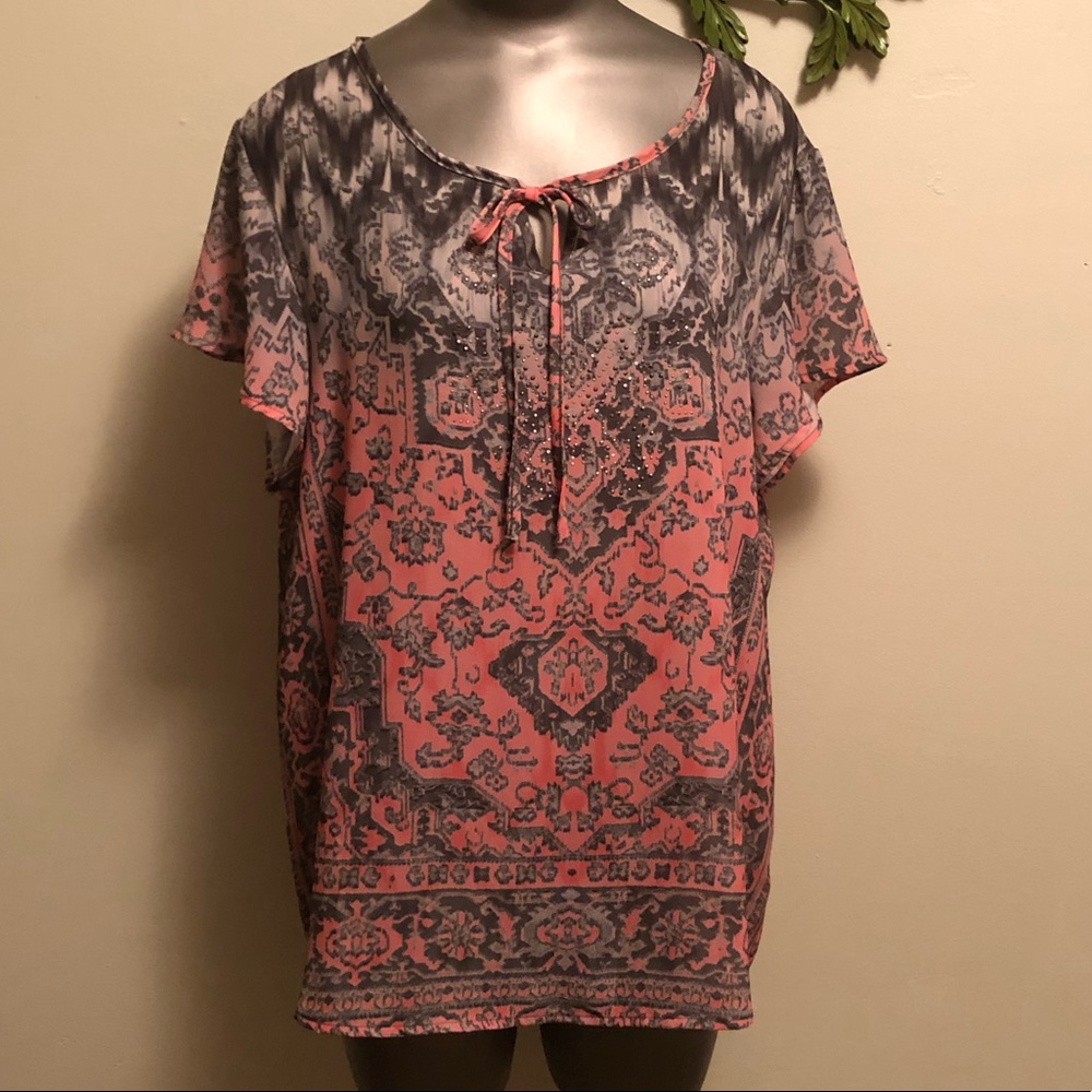 Christopher & Banks Petite Sheer Blouse